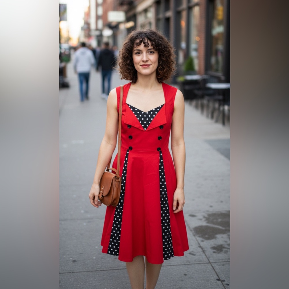 Red A-Line Tiered Cocktail Dress